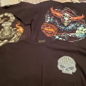 3 large harley-davidson shirts